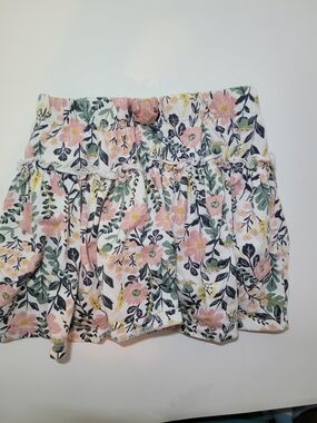 Shabby Chic Floral Ruffle Skirt - Pink, Green & Yellow